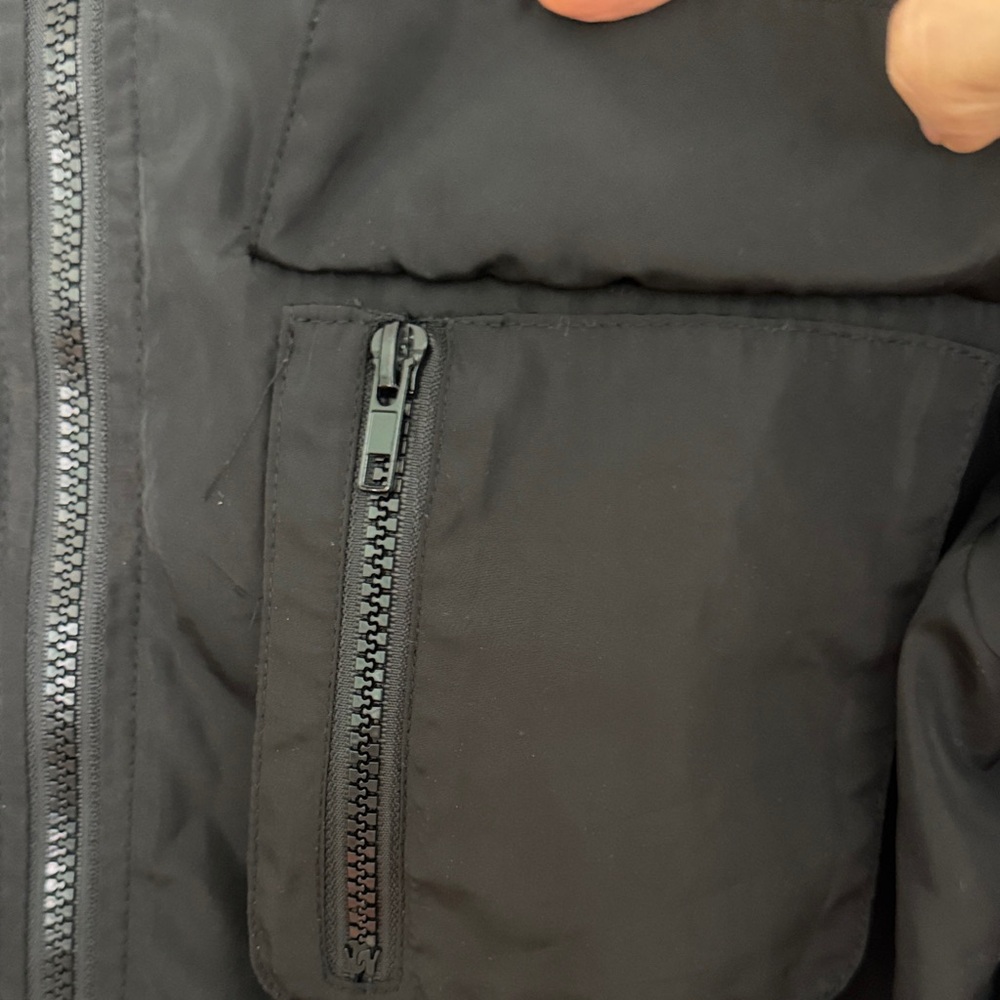 Forever 21 Colorblock Utility Jacket with Hood Black White Medium - Picture 4 of 9